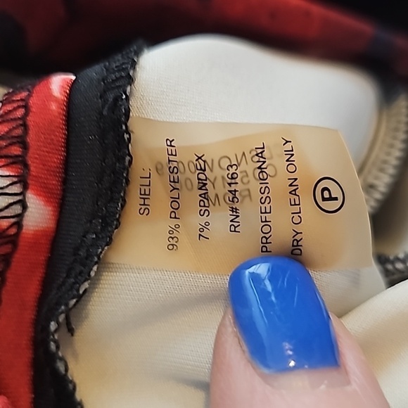 Calvin Klein floral scuba sheath dress sz 2 black red purple - Picture 5 of 6